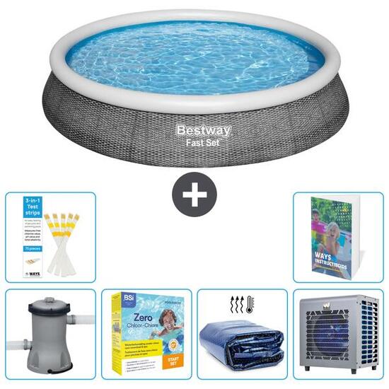 BESTWAY Basen Fast Set Okrągły - 396x84 cm - 7-częściowy S331