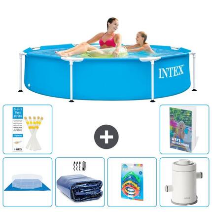 Piscine Tubulaire Ronde - 244x51 cm - 7-pièces S123