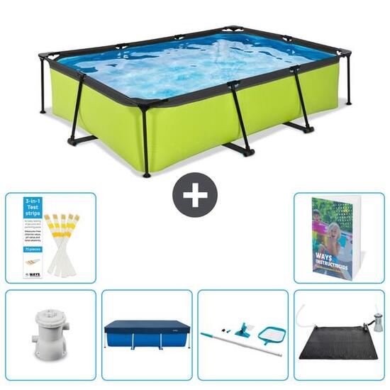 EXIT TOYS Basen Prostokątny - 300x200x65 cm - 7-częściowy S241