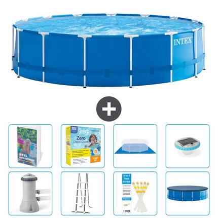 INTEX Basen ze stelażem Okrągły - 457x122 cm - 9-częściowy S526