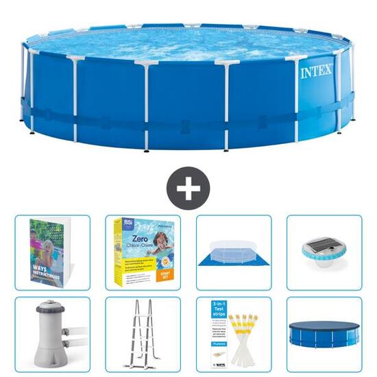 INTEX Basen ze stelażem Okrągły - 457x122 cm - 9-częściowy S526
