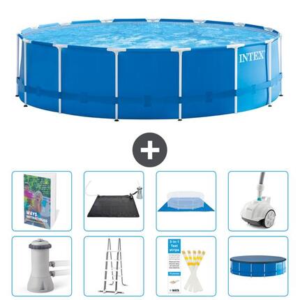 INTEX Basen ze stelażem Okrągły - 457x122 cm - 9-częściowy S600