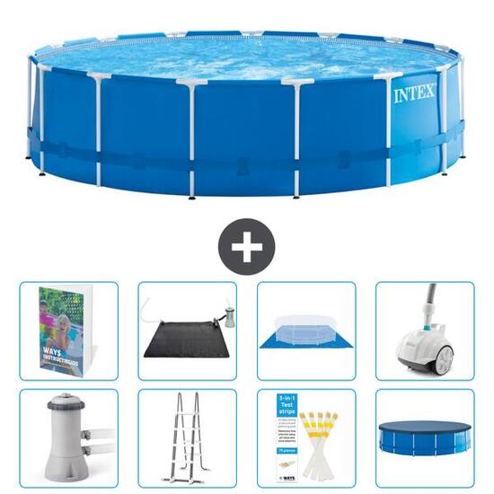INTEX Basen ze stelażem Okrągły - 457x122 cm - 9-częściowy S600