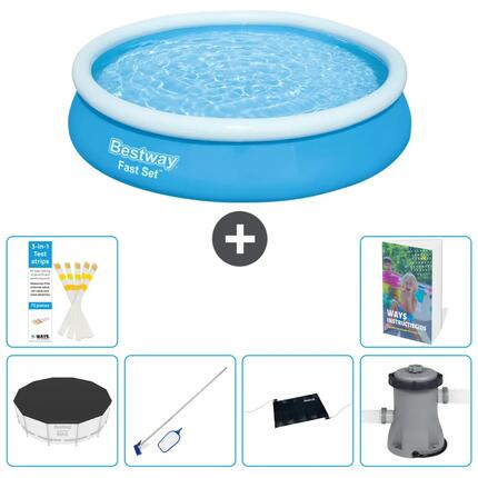 BESTWAY Basen Fast Set Okrągły - 366x76 cm - 7-częściowy S67
