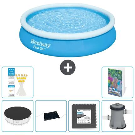 BESTWAY Basen Fast Set Okrągły - 366x76 cm - 7-częściowy S21
