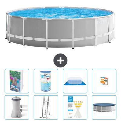 Prism frame zwembad rond - 457x122 cm - 9-delig s541