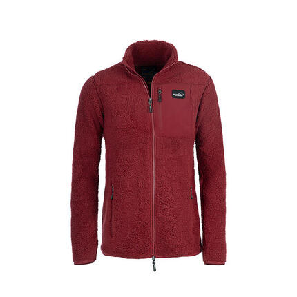 Veste polaire Sherpa pour femme rouge foncé