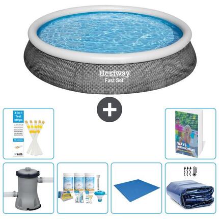 BESTWAY Basen Fast Set Okrągły - 396x84 cm - 7-częściowy S289