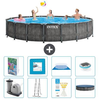 Prism frame zwembad rond - 549x122 cm - 9-delig s674