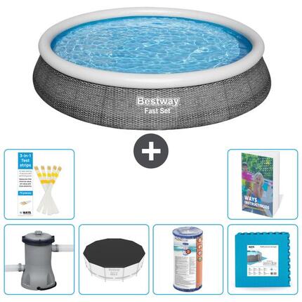 BESTWAY Basen Fast Set Okrągły - 396x84 cm - 7-częściowy S254