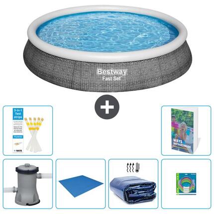 BESTWAY Basen Fast Set Okrągły - 396x84 cm - 7-częściowy S220