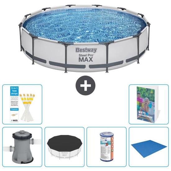 BESTWAY Basen Steel Pro MAX Okrągły - 366x76 cm - 7-częściowy S341