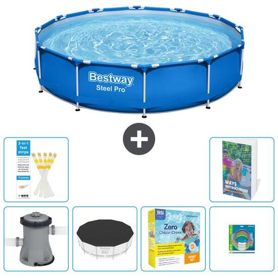 BESTWAY Basen Steel Pro Okrągły - 366x76 cm - 7-częściowy S231