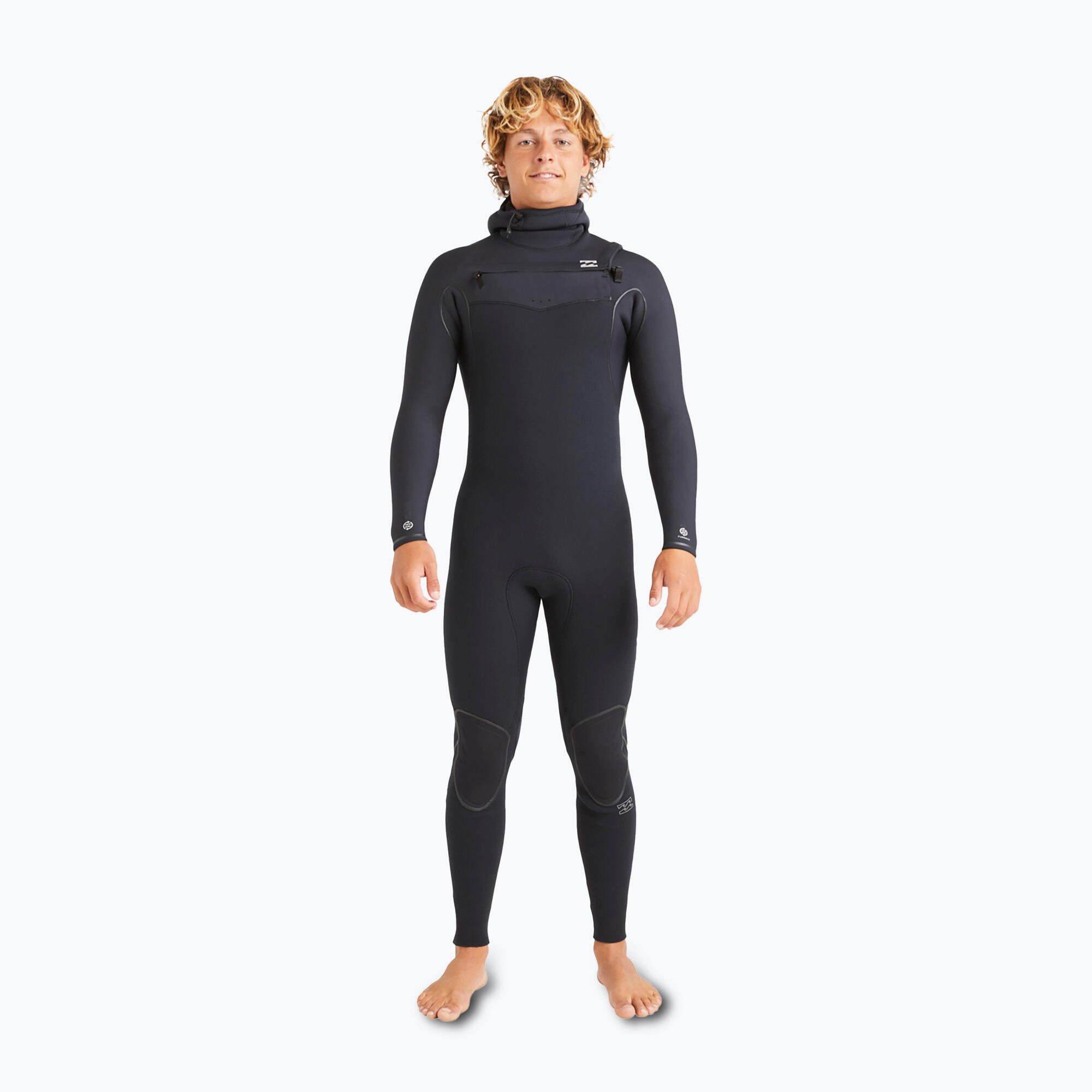 Pianka do pływania męska Billabong 5/4 mm Furnace Natural Chest Zip Hooded black