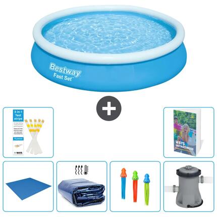 BESTWAY Basen Fast Set Okrągły - 366x76 cm - 7-częściowy S46