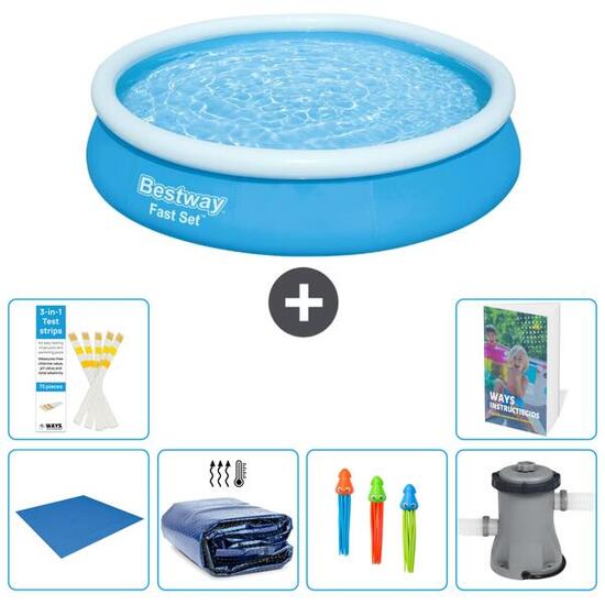 BESTWAY Basen Fast Set Okrągły - 366x76 cm - 7-częściowy S46