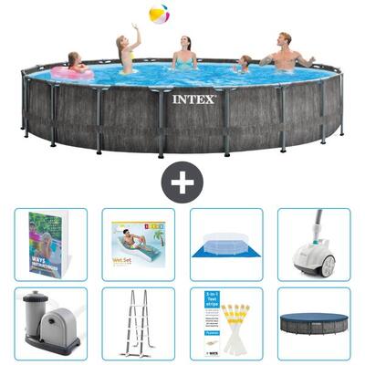 Prism frame zwembad rond - 549x122 cm - 9-delig s584