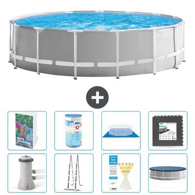 Prism frame zwembad rond - 457x122 cm - 9-delig s563