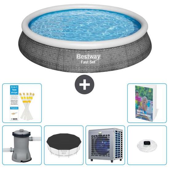 BESTWAY Basen Fast Set Okrągły - 396x84 cm - 7-częściowy S175