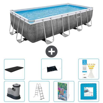 BESTWAY Basen Power Steel Prostokątny - 549x274x122 cm - 8-częściowy S621