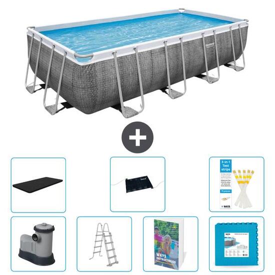 BESTWAY Basen Power Steel Prostokątny - 549x274x122 cm - 8-częściowy S621