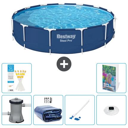 BESTWAY Basen Steel Pro Okrągły - 396x84 cm - 7-częściowy S204