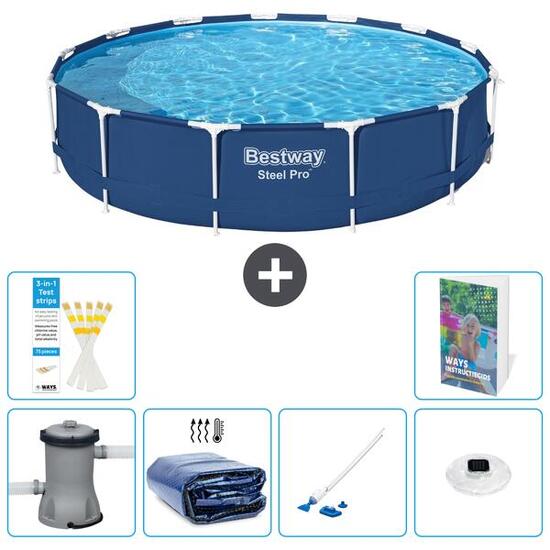 BESTWAY Basen Steel Pro Okrągły - 396x84 cm - 7-częściowy S204