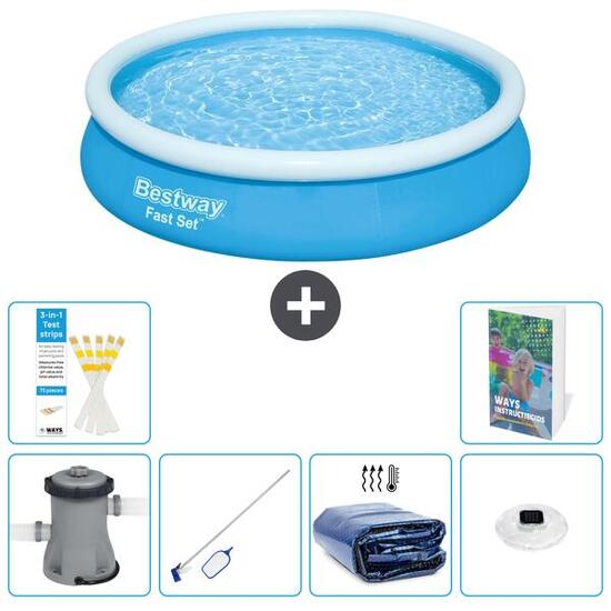 BESTWAY Basen Fast Set Okrągły - 366x76 cm - 7-częściowy S305