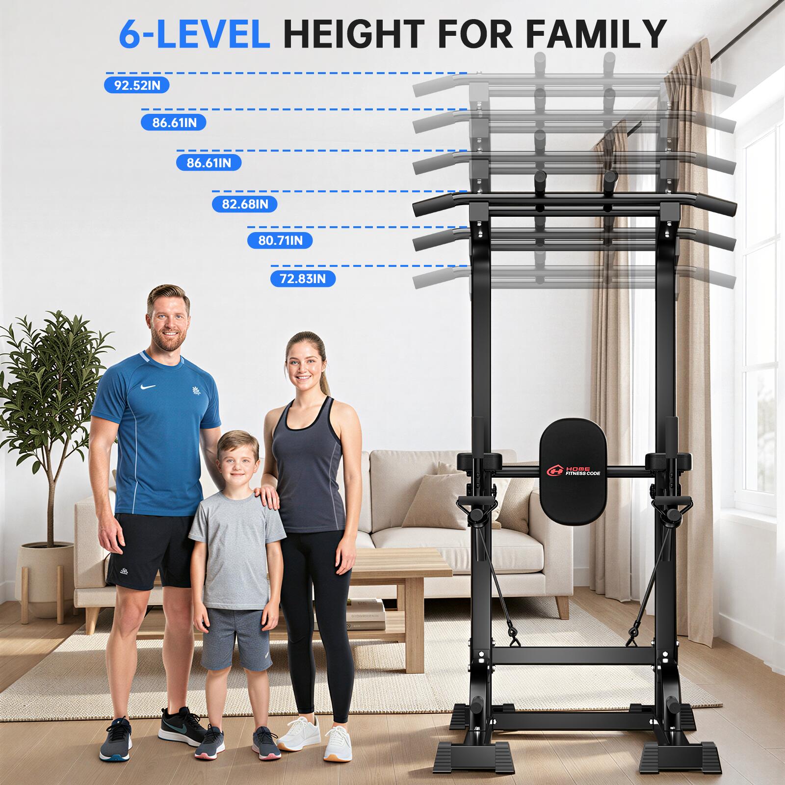 Musculation Power Tower Station Tractions Dips Multifonction Réglable 2/7