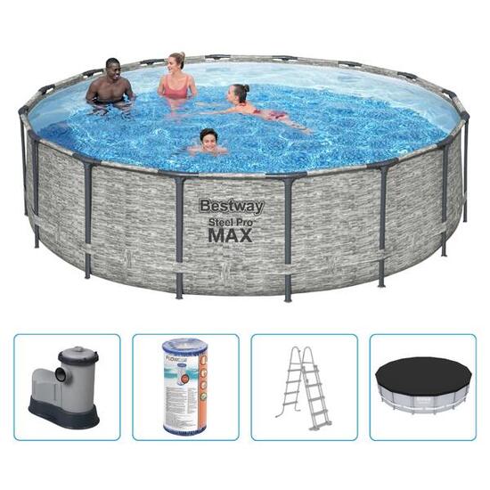 Bestway Steel Pro MAX 488x122cm Pool Stein – 5-teilig