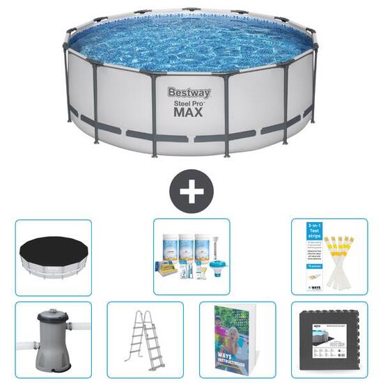 BESTWAY Basen Steel Pro MAX Okrągły - 427x84 cm - 8-częściowy S581