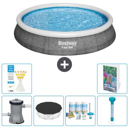 BESTWAY Basen Fast Set Okrągły - 396x84 cm - 7-częściowy S226