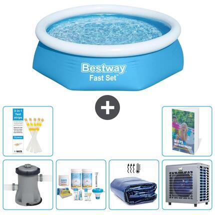 BESTWAY Basen Fast Set Okrągły - 244x61 cm - 7-częściowy S302