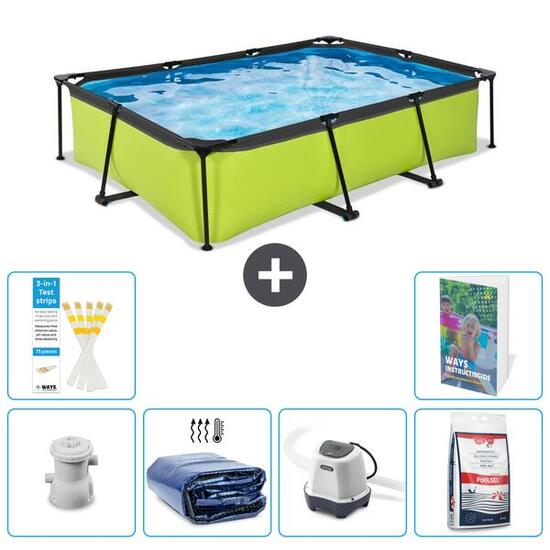 EXIT TOYS Basen Prostokątny - 300x200x65 cm - 7-częściowy S329