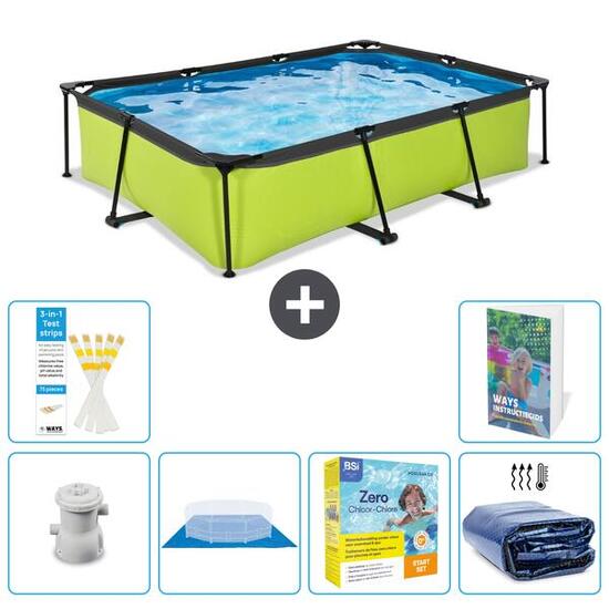 EXIT TOYS Basen Prostokątny - 300x200x65 cm - 7-częściowy S245