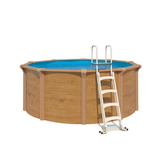 Piscine hors sol acier ronde Ø 3,65 x 1,32 m aspect bois OSMOSE