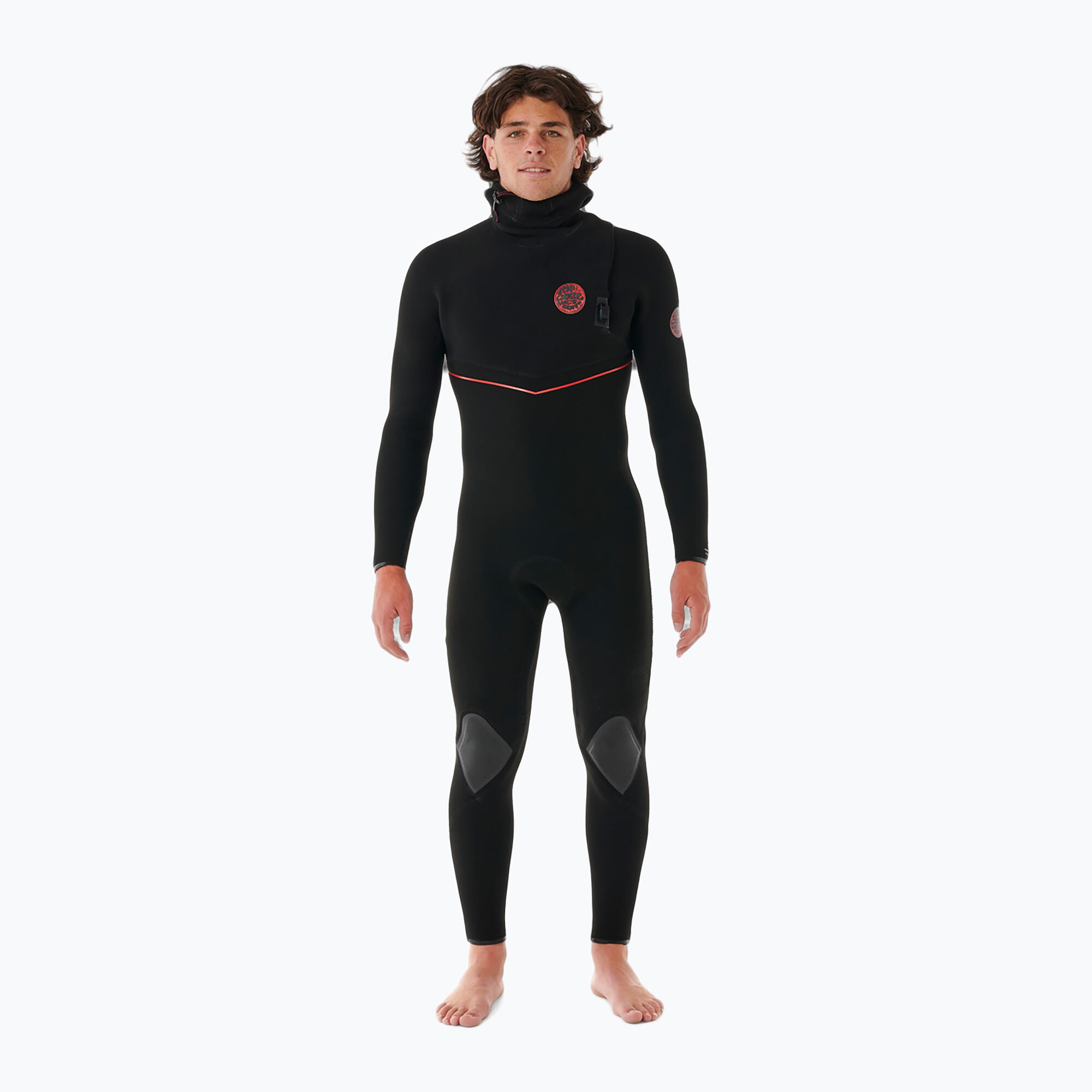 Pianka do pływania męska Rip Curl Flashbomb Fusion 5/4mm Hooded Zip Free black 3/5