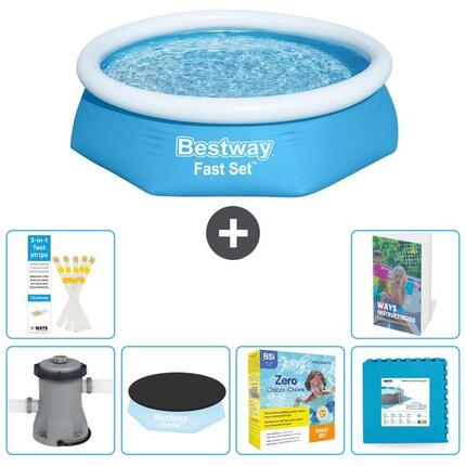 BESTWAY Basen Fast Set Okrągły - 244x61 cm - 7-częściowy S276