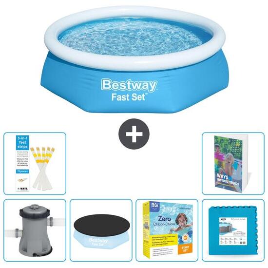 BESTWAY Basen Fast Set Okrągły - 244x61 cm - 7-częściowy S276