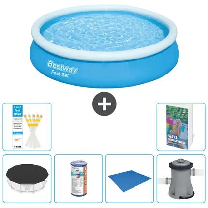 BESTWAY Basen Fast Set Okrągły - 366x76 cm - 7-częściowy S167
