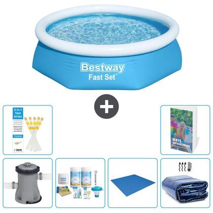 BESTWAY Basen Fast Set Okrągły - 244x61 cm - 7-częściowy S289