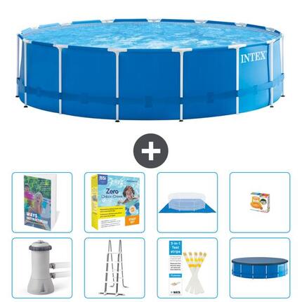 INTEX Basen ze stelażem Okrągły - 457x122 cm - 9-częściowy S529