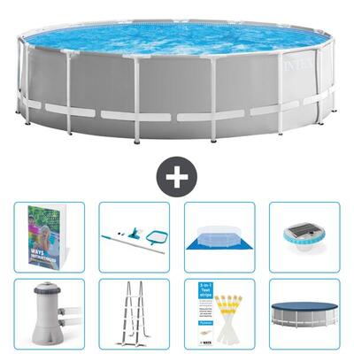 Prism frame zwembad rond - 457x122 cm - 9-delig s595