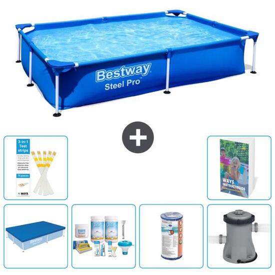 Bestway Steel Pro Rectangulaire - 221x150x43 cm - 7-pièces S34