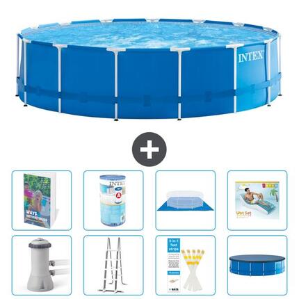 INTEX Basen ze stelażem Okrągły - 457x122 cm - 9-częściowy S635