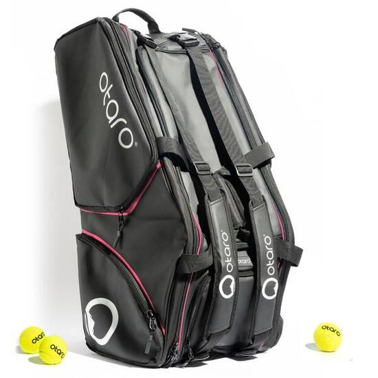 Sac de tennis avec compartiment à chaussures pour 4-8 raquettes | 82L Noir Rose