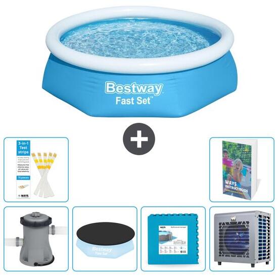 BESTWAY Basen Fast Set Okrągły - 244x61 cm - 7-częściowy S290