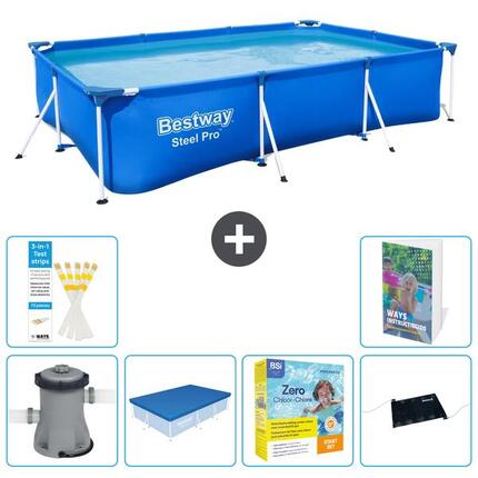 BESTWAY Basen Steel Pro Prostokątny - 300x201x66 cm - 7-częściowy S234