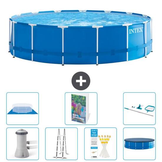 INTEX Basen ze stelażem Okrągły - 457x122 cm - 8-częściowy S573