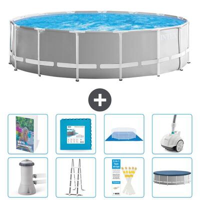 Prism frame zwembad rond - 457x122 cm - 9-delig s531